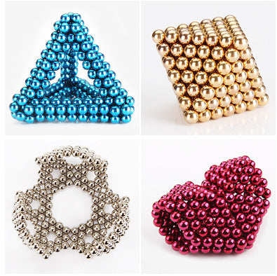 bucky balls, magnetic balls strung together in a twist pattern